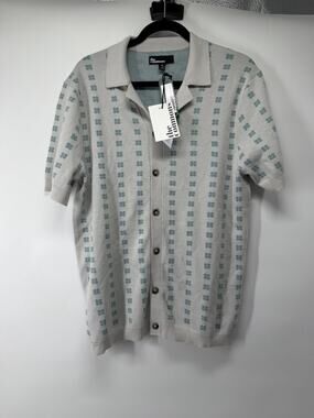 The Commons Men's Floral Medium M Collar Sweater Polo 100% Cotton NWT